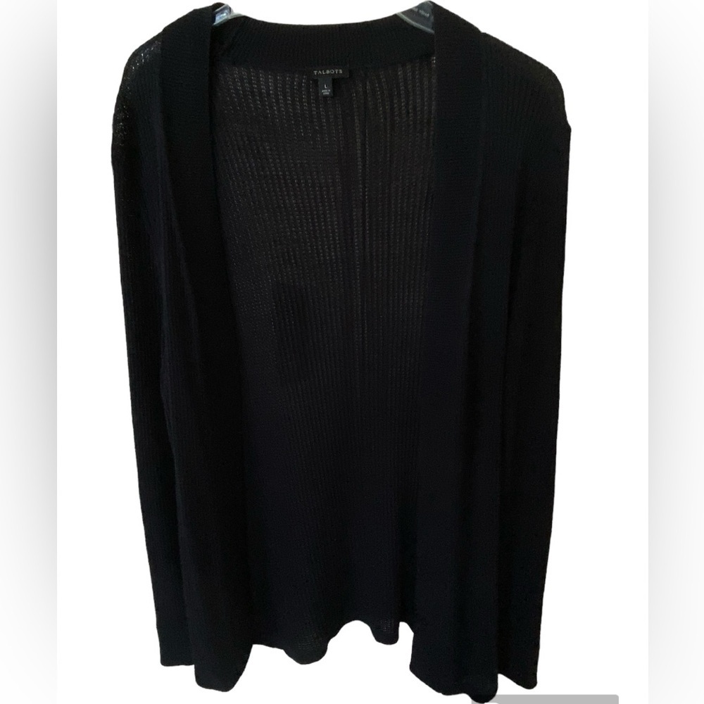 Talbots black open cardigan size L like new